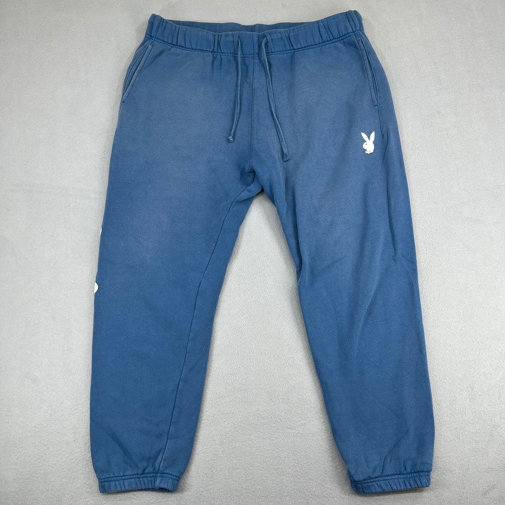 Playboy by PacSun Mens Blue Graphic Logo Jogger Sweatpants XL